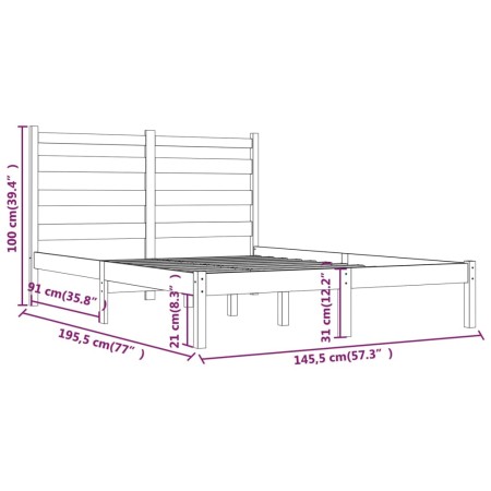 Giroletto Bianco in Legno Massello di Pino 140x190 cm