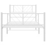 Giroletto con Testiera e Pediera Metallo Bianco 100x190 cm