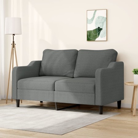 Divano a 2 Posti Grigio Scuro 140 cm in Tessuto