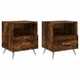 Comodini 2 pz Rovere Fumo 40x35x47,5 cm in Legno Multistrato