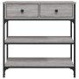 Tavolino Consolle Grigio Sonoma 72,5x25x75 cm Legno Multistrato