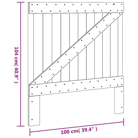 Testiera 100x104 cm in Legno Massello di Pino