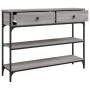 Tavolino Consolle Grigio Sonoma 100x25x75cm Legno Multistrato