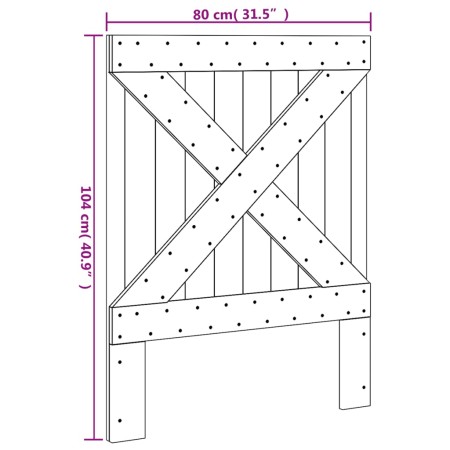 Testiera 80x104 cm in Legno Massello di Pino