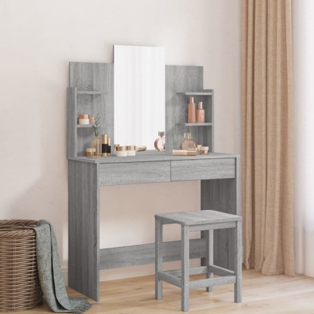 Toeletta con Specchio Grigio Sonoma 96x39x142 cm