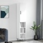 Credenza 34,5x34x180 cm in Legno Multistrato Bianco Lucido