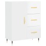 Credenza Bianco Lucido 69,5x34x180 cm in Legno Multistrato