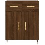 Credenza Rovere Marrone 69,5x34x180 cm in Legno Multistrato