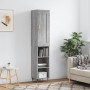 Credenza Grigio Sonoma 34,5x34x180 cm in Legno Multistrato