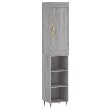 Credenza Grigio Sonoma 34,5x34x180 cm in Legno Multistrato