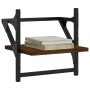 Mensole a Parete con Aste 2pz Rovere Marrone 30x25x30 cm
