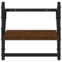 Mensole a Parete con Aste 2pz Rovere Marrone 30x25x30 cm