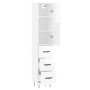 Credenza 34,5x34x180 cm in Legno Multistrato Bianco Lucido