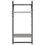 Mensole a Parete con Aste 2pz Grigio Sonoma 30x25x65 cm