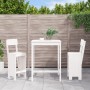 Set Bar da Giardino 3 pz Bianco in Legno Massello di Pino