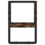 Mensola a Parete con Asta Rovere Fumo 20x25x30 cm