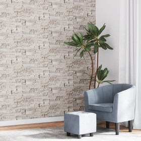 Carta da Parati 3D Effetto Pietra Crema