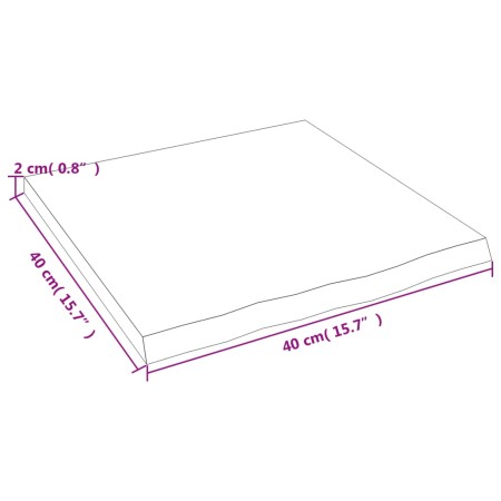 Ripiano a Parete 40x40x2 cm Legno Massello Rovere Non Trattato