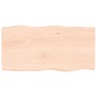 Piano per Tavolo 80x40x2 cm in Rovere Non Trattato Bordi Vivi