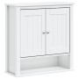 Mobile Bagno a Muro BERG Bianco 69,5x27x71,5cm Legno Massello