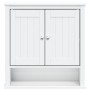 Mobile Bagno a Muro BERG Bianco 69,5x27x71,5cm Legno Massello