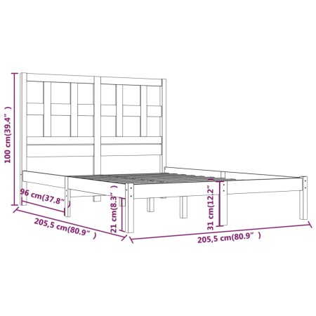 Giroletto Bianco in Legno Massello di Pino 200x200 cm