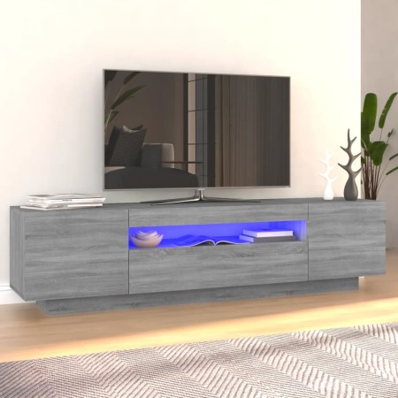 Mobile Porta TV con Luci LED Grigio Sonoma 160x35x40 cm