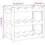 Portabottiglie per 12 Bottiglie Marrone Legno Massello di Pino