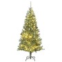 Albero di Natale Artificiale con 300 LED Palline e Neve 180 cm