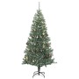 Albero di Natale Artificiale con 300 LED Palline e Neve 180 cm