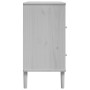 Credenza SENJA Aspetto Rattan Bianco 80x40x80 cm Massello Pino