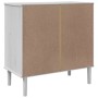 Credenza SENJA Aspetto Rattan Bianco 80x40x80 cm Massello Pino