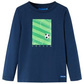 Maglietta da Bambino Maniche Lunghe Blu Marino 140