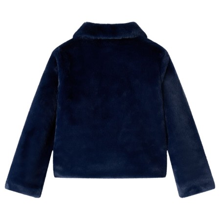 Cappotto per Bambini in Pelliccia Sintetica Blu Marino 104