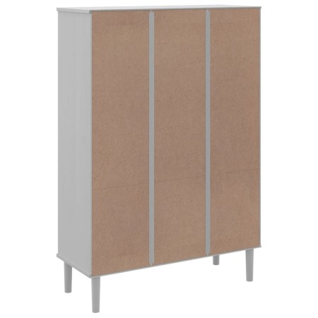 Credenza SENJA Aspetto Rattan Bianco 90x35x130 cm Massello Pino