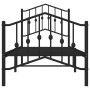 Giroletto con Testiera e Pediera Metallo Nero 75x190 cm