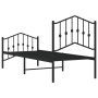 Giroletto con Testiera e Pediera Metallo Nero 75x190 cm