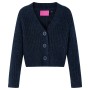Cardigan da Bambina Lavorato a Mano Blu Marino 140