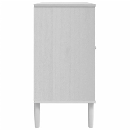 Credenza SENJA Aspetto Rattan Bianco 112x40x80 cm Massello Pino