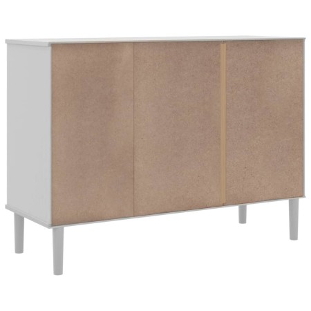 Credenza SENJA Aspetto Rattan Bianco 112x40x80 cm Massello Pino