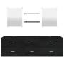 Set Mobili da Bagno 5 pz Nero in Legno Multistrato