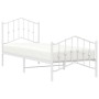 Giroletto con Testiera e Pediera Metallo Bianco 80x200 cm