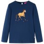 Maglietta da Bambina a Maniche Lunghe Blu Marino 128