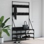 Appendiabiti con Porta Scarpe Nero 100x40x184 cm