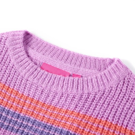 Maglione per Bambini Lavorato a Maglia Lilla e Rosa 128