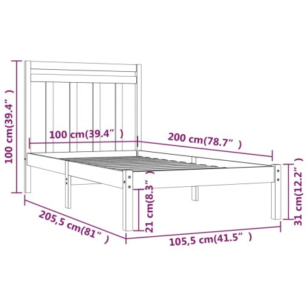 Giroletto Bianco in Legno Massello 100x200 cm