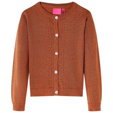 Cardigan da Bambina Lavorato a Mano Cognac 92