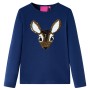 Maglietta da Bambina Maniche Lunghe Blu Marino 128