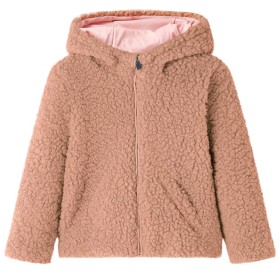 Giacca Cappuccio da Bambina Pelliccia Sintetica Teddy Cognac Chiaro 92