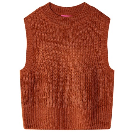 Gilet per Bambini Lavorato a Maglia Cognac 128